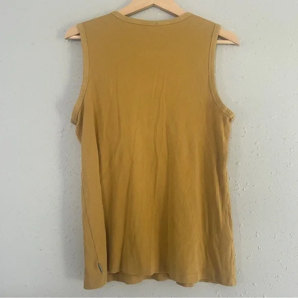 Eddie Bauer Mustard Tank Top Ribbed Casual Sleeveless Summer Yellow XL - Picture 4 of 6